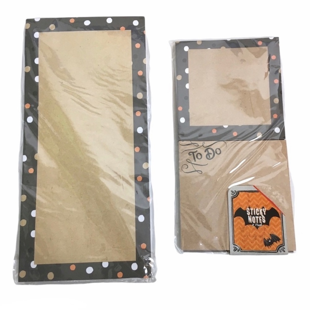 Halloween Planner Stationery Kit Set List Pad Sticky Notes Kraft Paper Dots